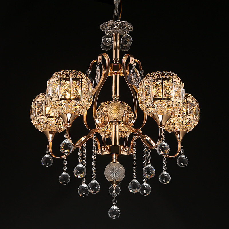 美式乡村吊灯铁艺家用客厅灯创意简约餐厅复古银法式水晶卧室灯具