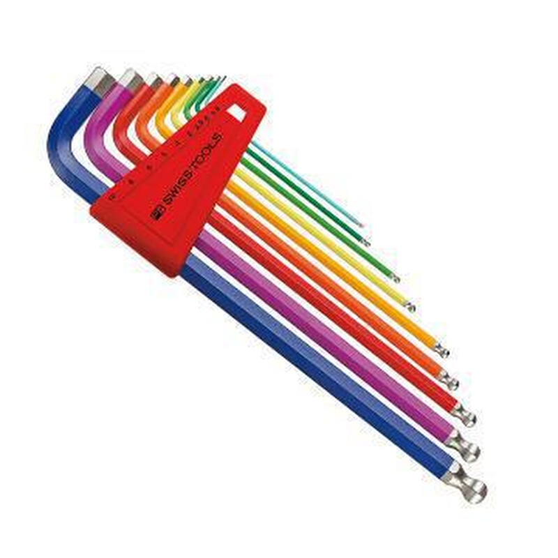 PB SWISS TOOLS 彩虹球头加长内六角套装 9件套 PB 212.LH-10 RB