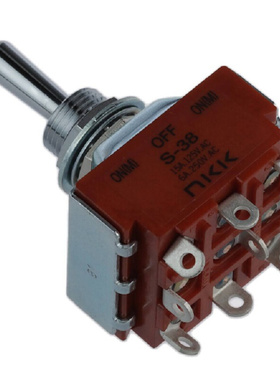 厂家Nikkai三档9脚钮子开关S-38自复位摇头拨动扭子