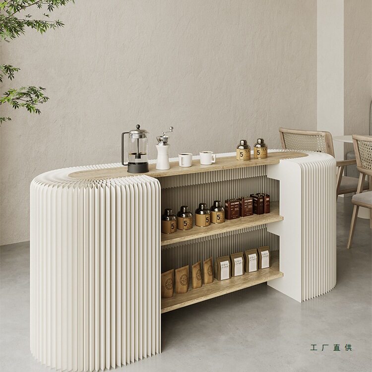 前台迎宾接待台展会移动吧台置物柜折叠前台桌多层置物架柜台展台