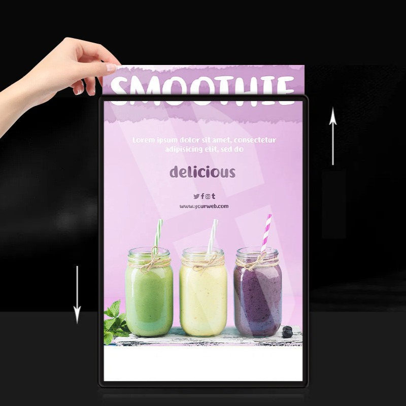 A1 A2 A3 A4 Slim Light Box Poster Restaurant Tempered Glass