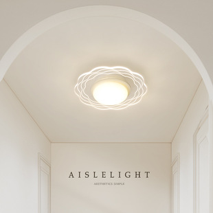 奶油风简约现代过道灯走廊灯入户门厅小吸顶灯储物衣帽间阳台灯