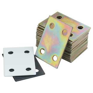 黑色小铁片直片白色固定片一字平角码木板维修家具连接件五金配件