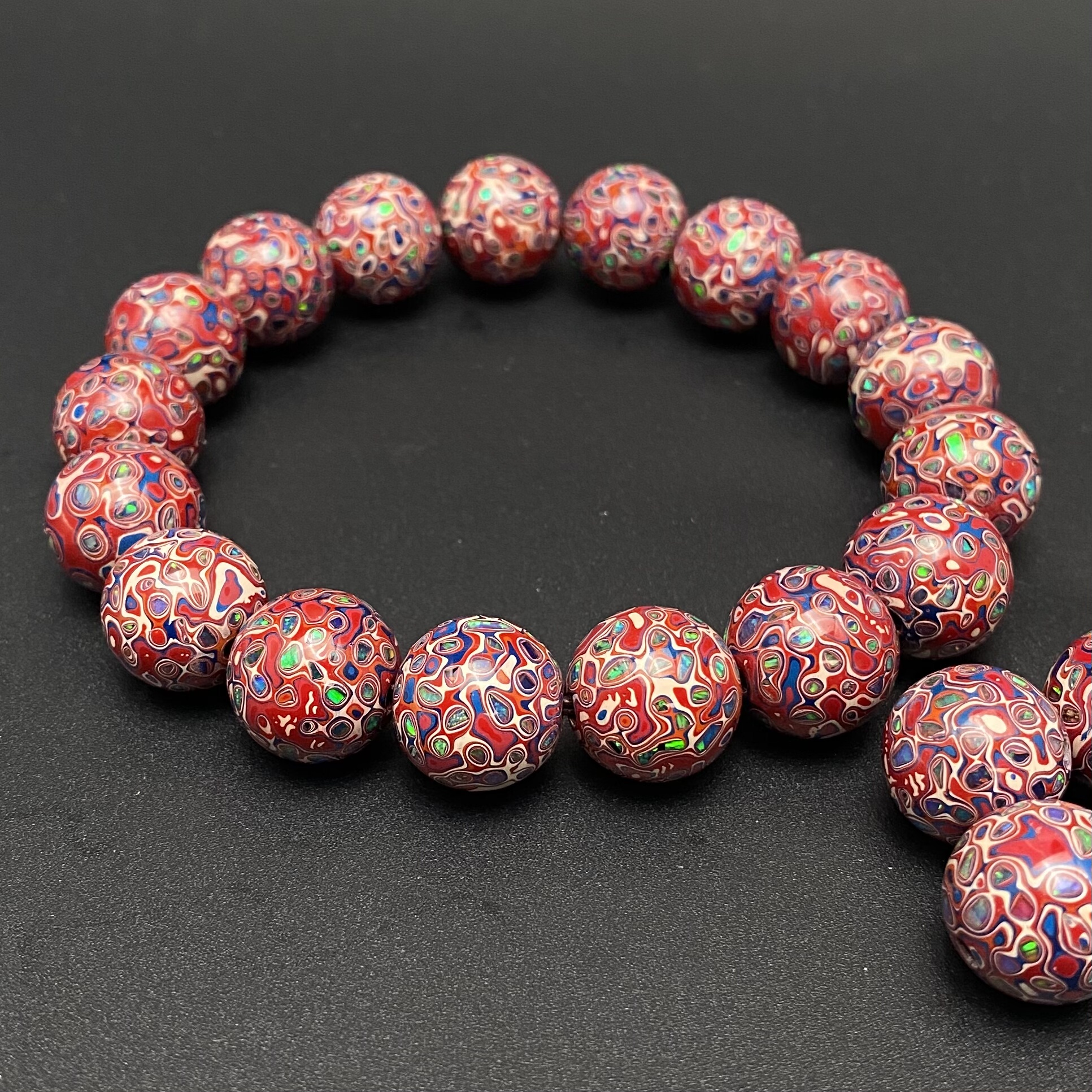 万福大漆1.3c m圆珠单珠散珠手串非遗文化传统手工艺