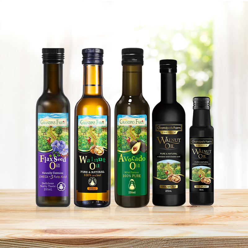 爷爷的农场核桃油牛油果油亚麻籽油甜杏仁油食用油新老包装混发