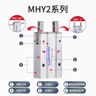 气动夹爪手指气缸HFY MHC2 MHYu2 -8D/10D/12D/16D/20D/25D/32D12