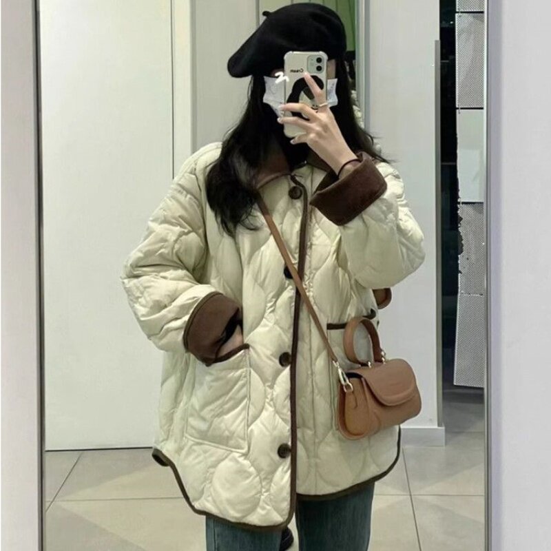 Qalın pambıq yastıqlı jaket, unisex, böyük ölçülər