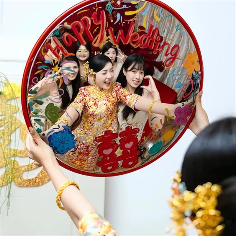 结婚凹凸镜晨袍氛围感拍照道具diy哈哈镜广角镜送闺蜜新婚厂家