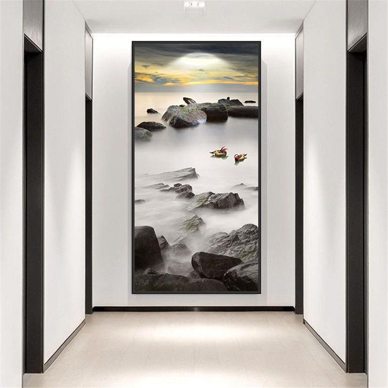 单幅玄关装饰画墙面壁画挂画现代简约客厅入户画宾馆竖版过道厂家