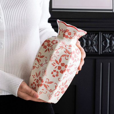 青花瓷复古陶瓷花瓶摆件客厅插花