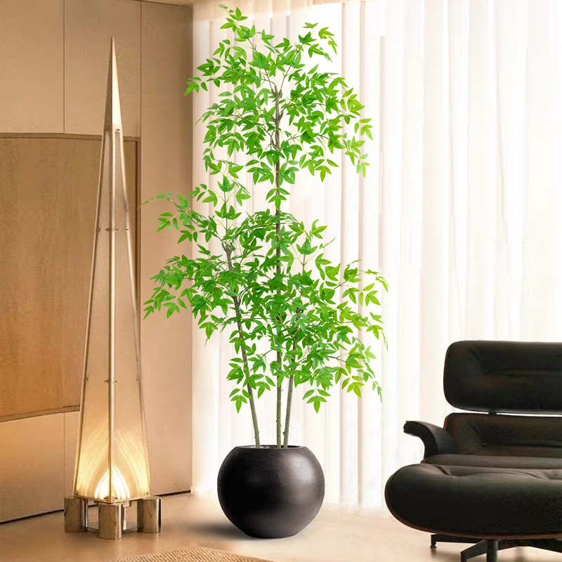 南天竹仿真绿植盆栽高端轻奢室内客厅落地装饰摆件花假树仿生植物