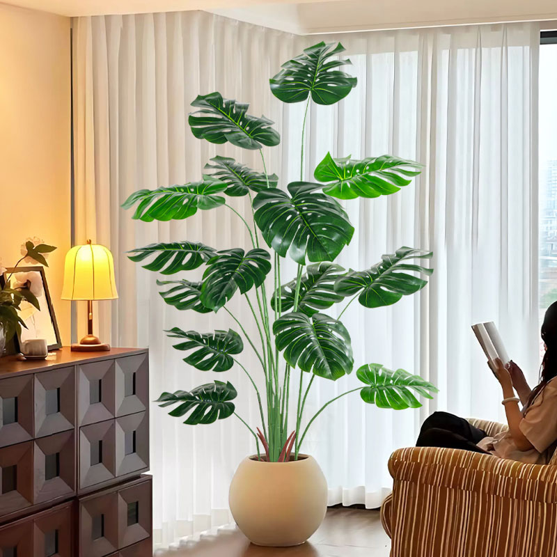 龟背竹仿真绿植大型室内盆栽装饰花摆件客厅落地树高级仿生假植物