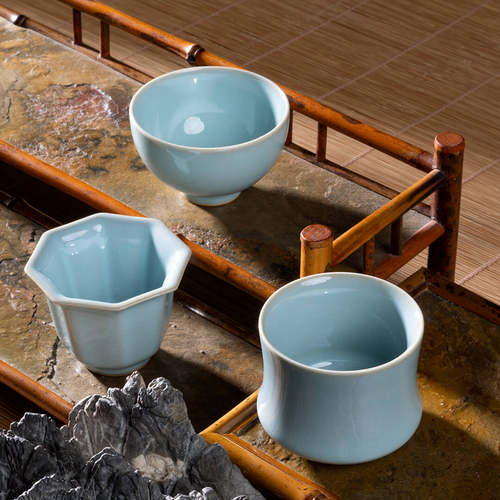非遗汝瓷仿古釉全手工主人杯茶杯