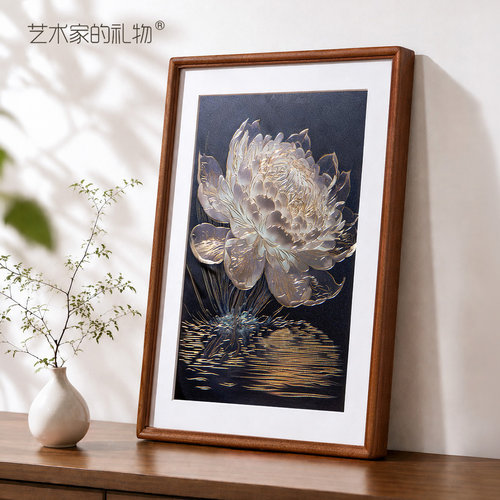 艺术家的礼物铜雕睡莲装饰画