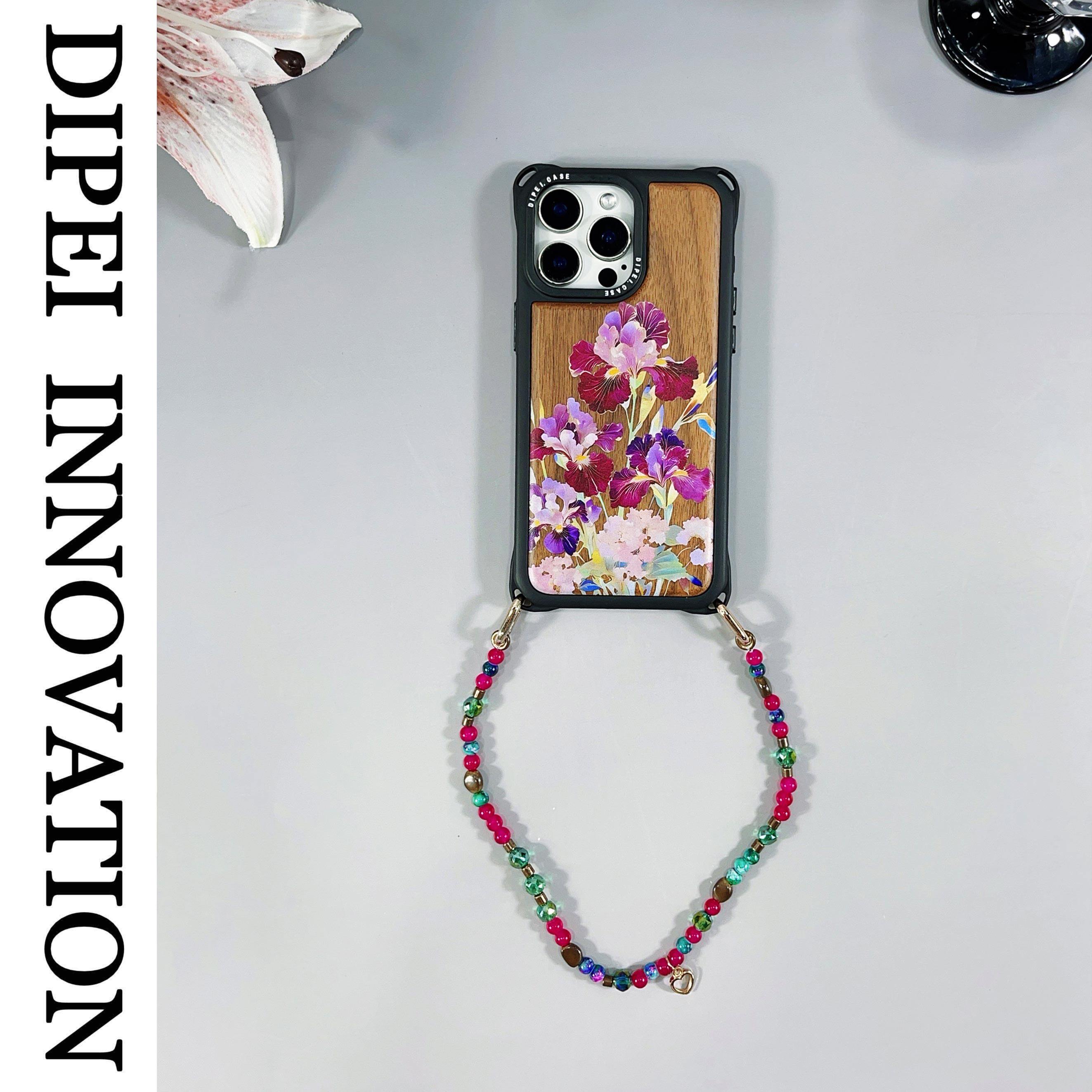 新中式紫玫玉花手机壳16promax