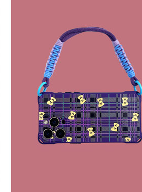 日韩mate70手机壳挂绳适用小米15斜挎侧背式苹果iPhone16promax防摔手腕华为nova13四角开孔Pura70甜酷百搭女