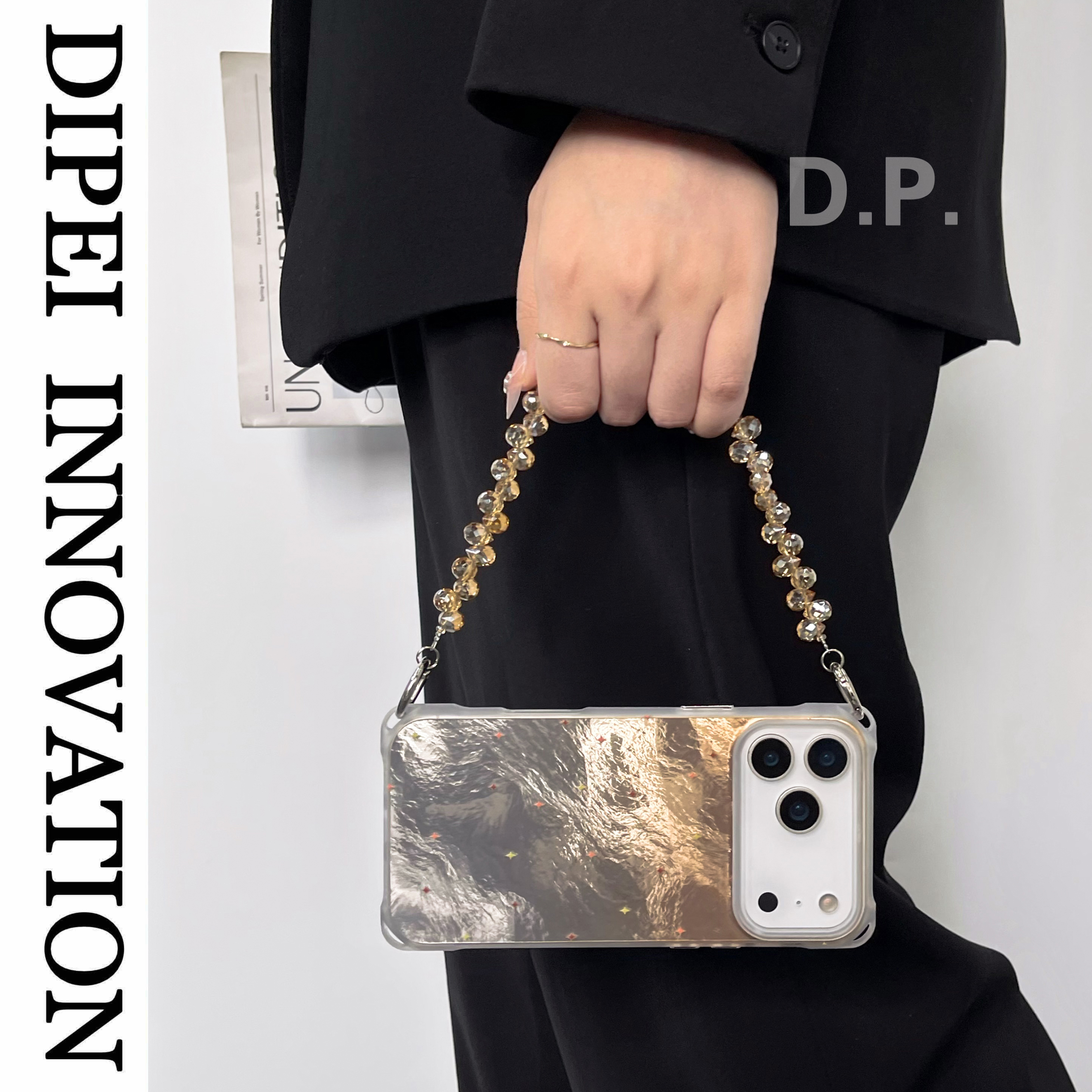 高级感简约渐变星星挂绳手机壳女