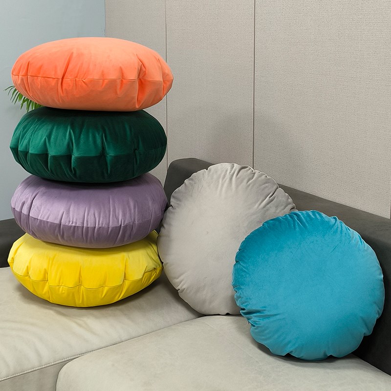 2024b新款圆形抱枕日式太鼓靠垫客厅沙发床头办公室垫子枕套不含