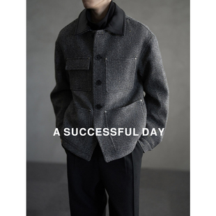 ASSDY|90白鹅绒/100%羊毛/山羊皮衣领/冬季极简羽绒服男保暖外套