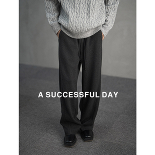 高级感运动裤 ASSDY 休闲裤 新款 绵羊毛高定奢货立裁宽松男2025冬季
