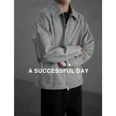 ASSDY|340G灯芯绒秋季翻领夹克男款高级感老钱风时尚休闲极简外套