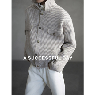 ASSDY|100%桑蚕丝/90白鹅绒/48支安哥拉纤绒纱毛衣拼接羽绒衣服男