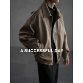 2025春秋新款 ASSDY 320g美拉德毛呢外套男士 宽松翻领机车夹克外套