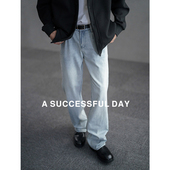 拖地垂感长裤 ASSDY 潮 2025春秋季 新款 水洗直筒休闲微喇牛仔裤 男士