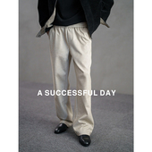 老钱风直筒垂感长裤 ASSDY 子 2025冬季 新款 重磅420g毛呢休闲裤 男士