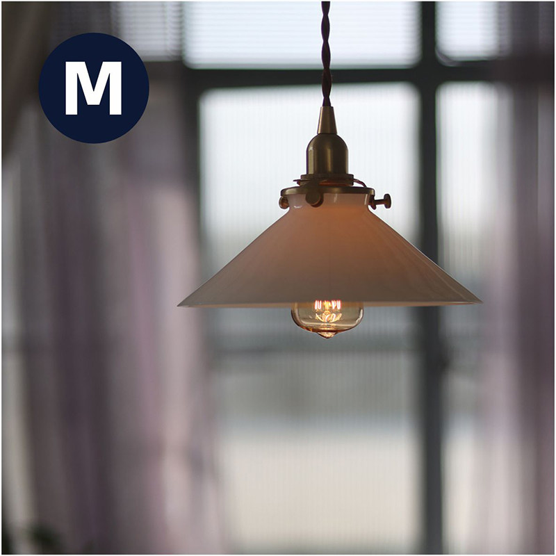 沐灯 日式复古白色玻璃吊灯 酒店民宿卧室灯床头灯阳台灯吧台灯具