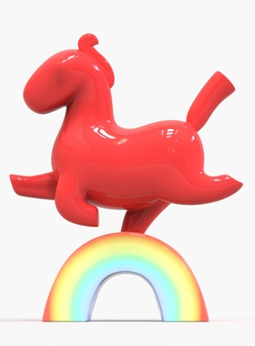 生肖系列雕塑《阳光彩虹小红马》