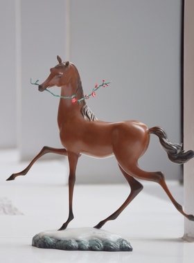 陈灵平铜雕塑《踏雪寻梅》摆件