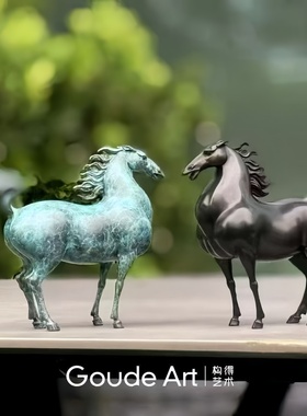 构得x王大朋铜雕塑《云起》客厅桌面马摆件家居工艺品乔迁礼物