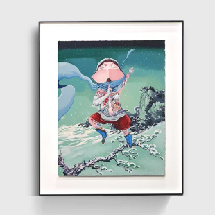 gogoodgoods吴琼丝网版画 雪松亲签潮流艺术画男生卧室简约装饰画