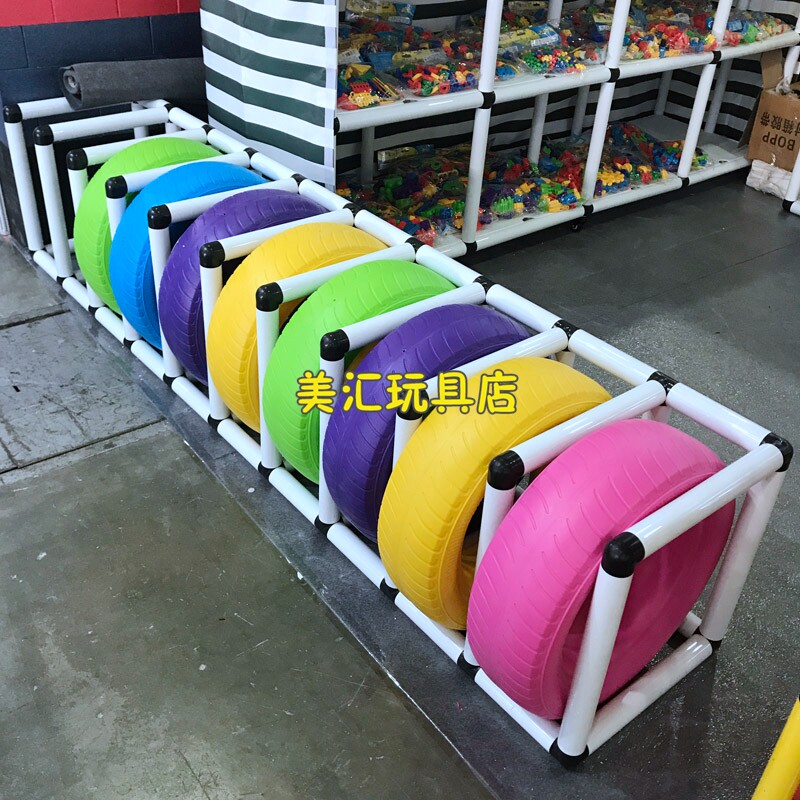 幼儿园儿童轮胎玩具户外轮胎收纳架轮胎车滚圈感统训练室外轮胎架