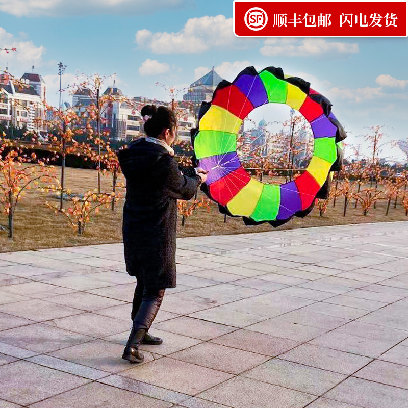 三晋开元滚地龙特技风筝大型软体成人旋转圆环风筝