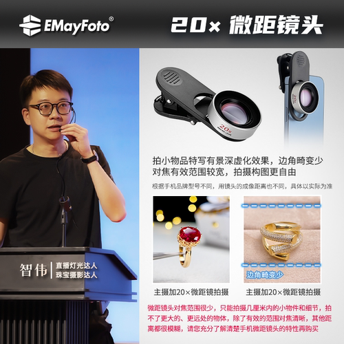 智伟20x微距镜头细节拍摄小畸变