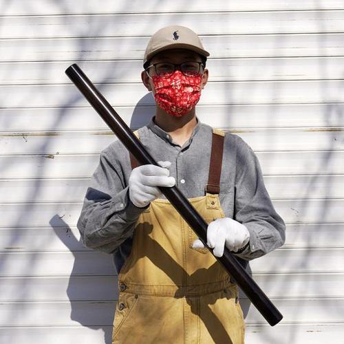 家用大号实木擀面杖80cm紫光檀木商用加粗黑檀太极尺武术棍1.5米