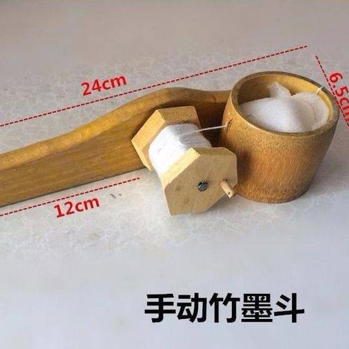 老式木工手摇竹墨斗木匠划线工具手动墨斗