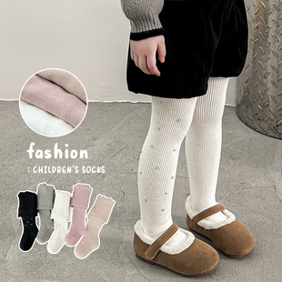 满星小钻儿童洋气打底袜球 袜韩版 宝宝薄绒大PP打底裤 婴儿磨毛连裤