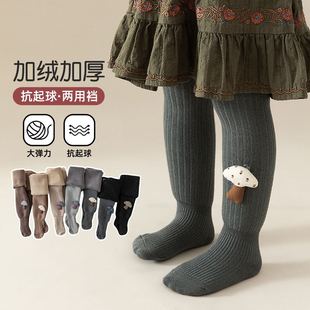 袜加绒女童洋气连袜打底裤 加厚大PP宝宝打底袜裤 袜秋冬款 婴儿连裤