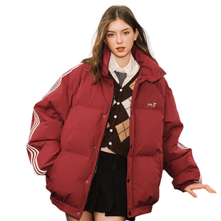 RASP美式 潮牌面包羽绒棉服外套 织带立领基础运动保暖外套男女款