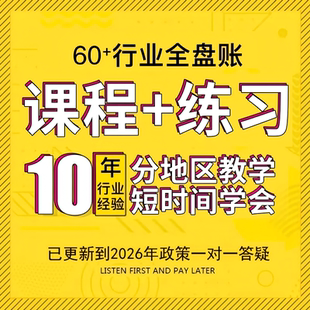 会计实务做帐报税真账实训实操入门零基础咨询课教程财务软件培训