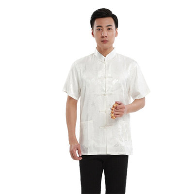New Year Traditional Chinese Clothing for Men Tops Print Dra