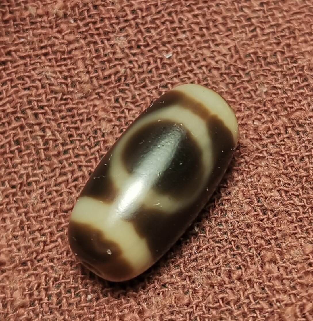 牧区古玩9.2*18.5mm老磨损老款式一眼天地天珠一物一图单珠老佛珠