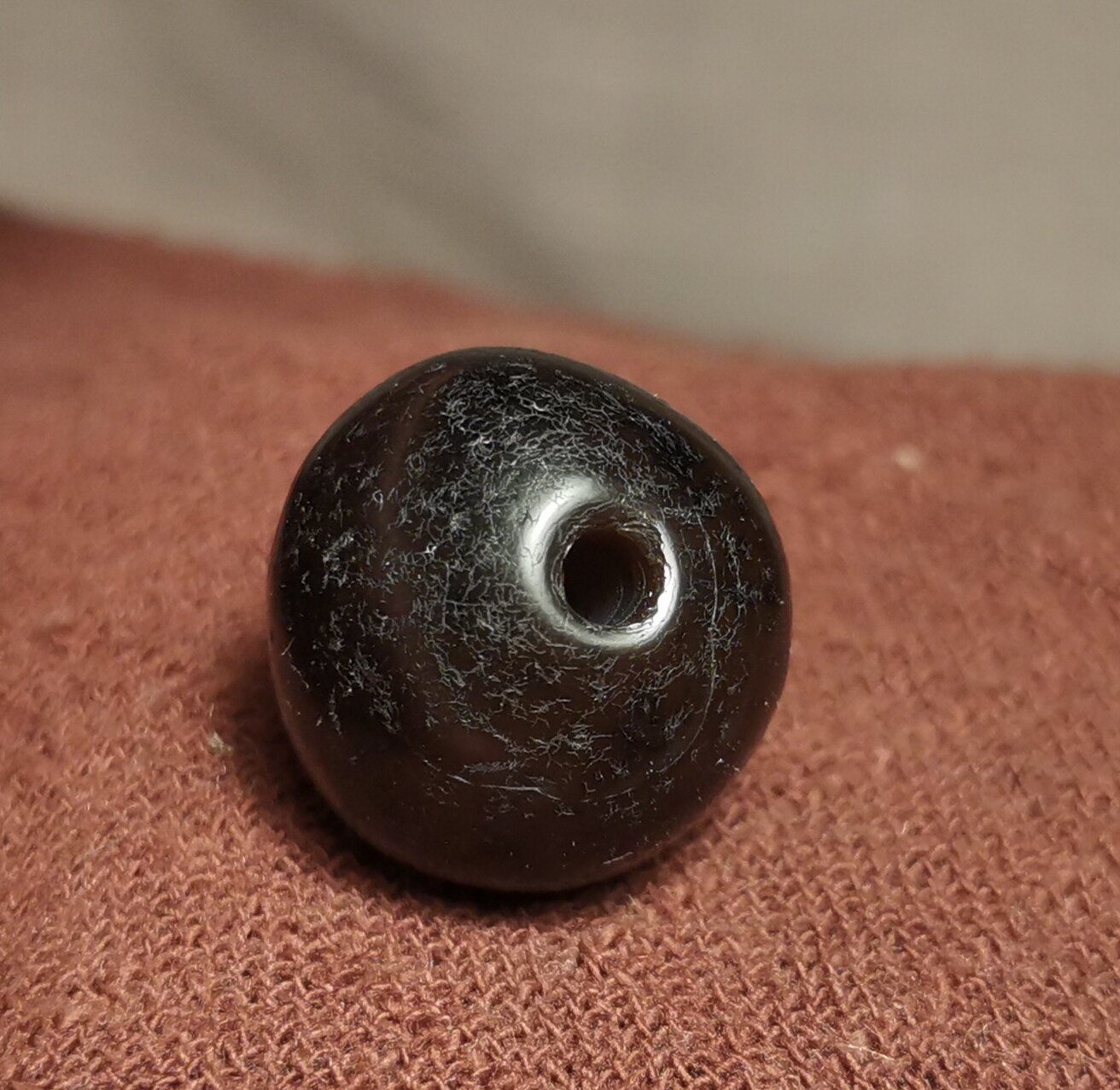 西藏文玩18mm小年份糖球珠老磨损到位一物一图佩珠隔珠手链配饰珠