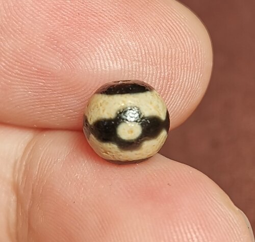 西藏文玩8mm老款式唐城三眼天珠散珠佩珠隔珠老磨砂质感饰品款diy