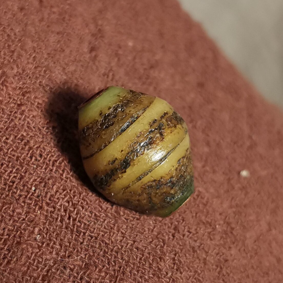 西藏文玩14*18.5mm老灵骨达洛线珠一物一图锁骨链手链佩珠隔珠款