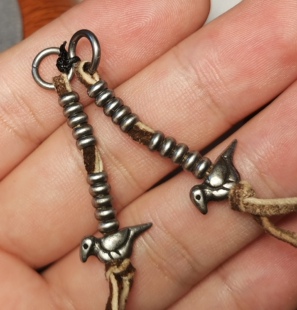 藏式文玩小号妙音鸟天铁托甲计数器配件测挂吊坠DIY西藏饰品挂件