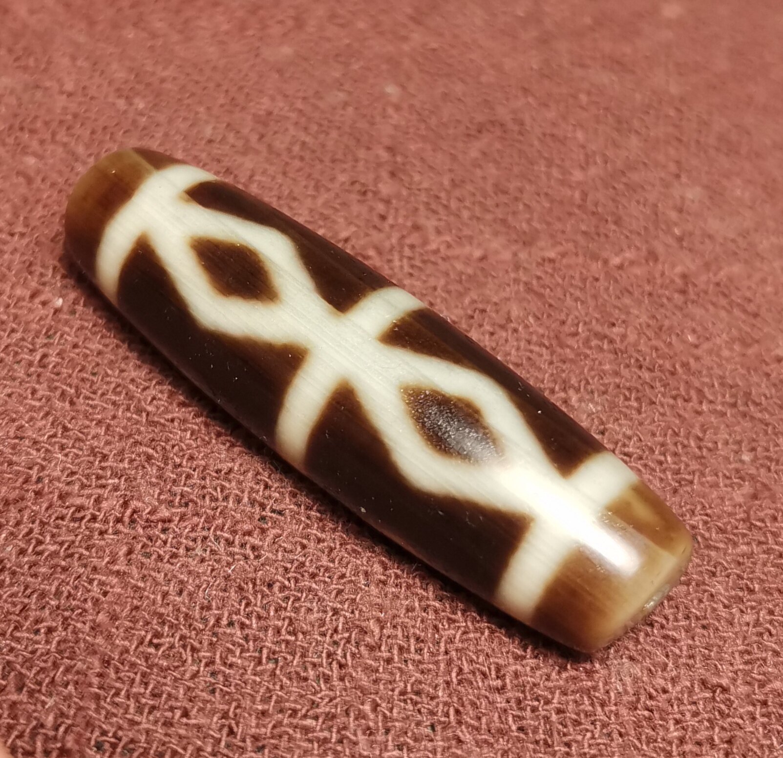 藏珠11.5*41mm三股金刚杵天珠一物一图老磨损到位随身佩戴吊坠珠